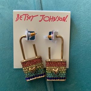 Betsey Johnson lock earrings